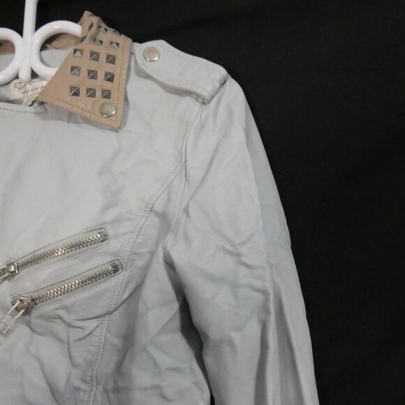 Vintage - RD STYLE | small petite | Chic Studded Collar Faux Leather Jacket - Picture 5 of 16